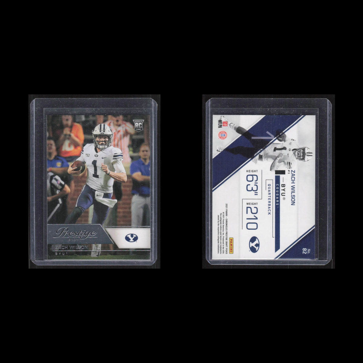 Zach Wilson Rookie #82 2021 Panini Chronicles Draft Picks Prestige Base Football