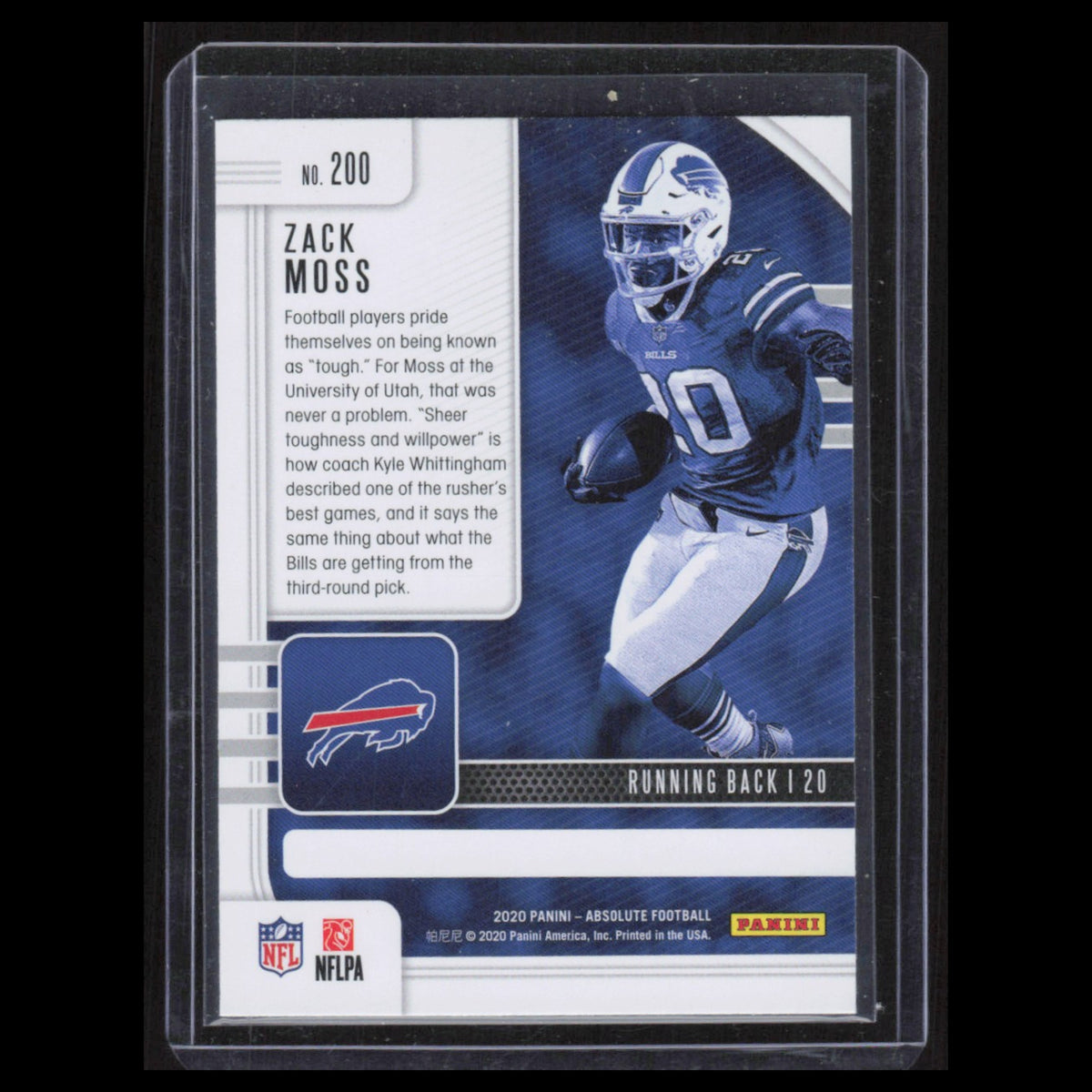 Zack Moss Rookie #200 2020 Panini Absolute Buffalo Bills Football Card NFL NM