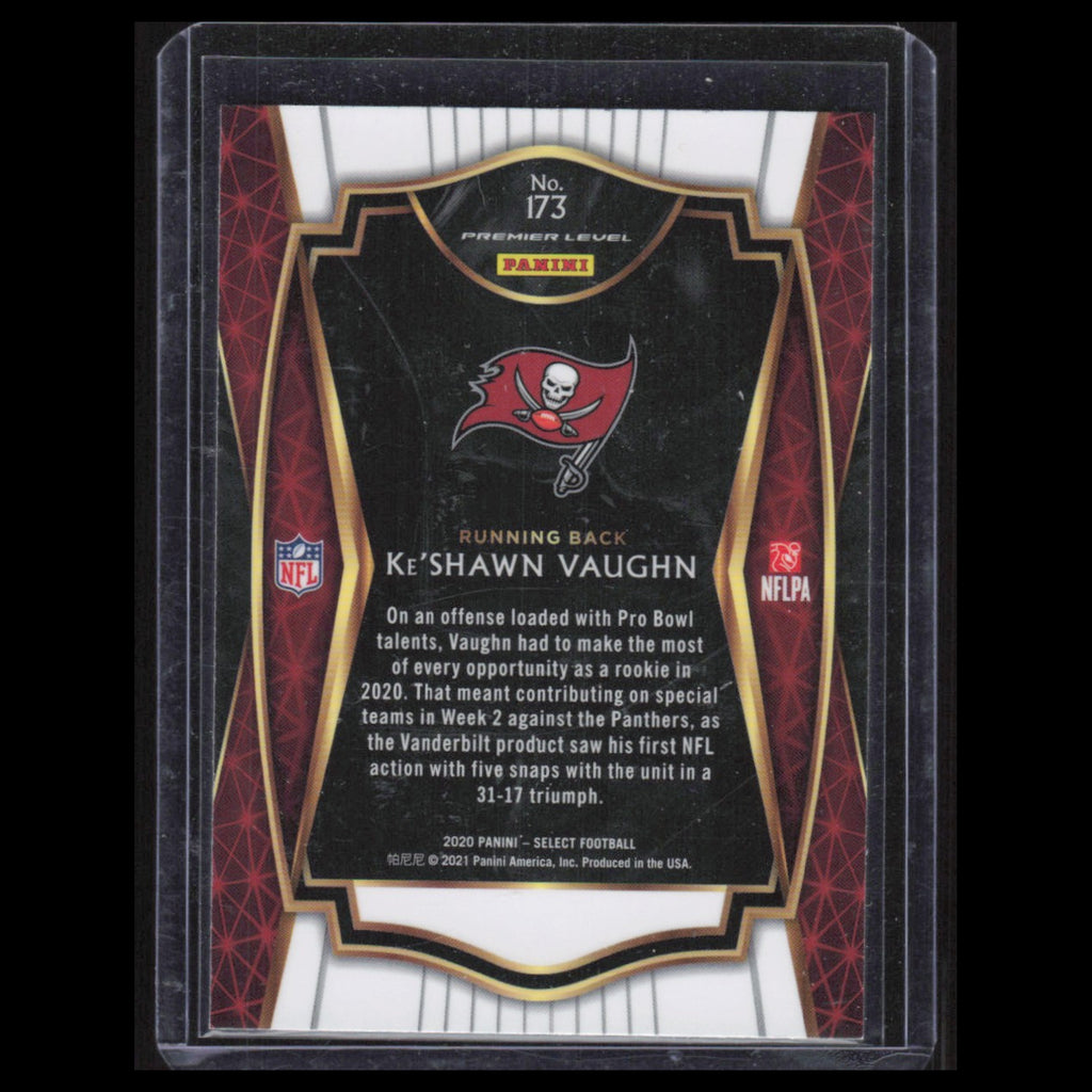 KeShawn Vaughn Rookie #173 2020 Panini Select Tampa Bay Buccaneers Football Card