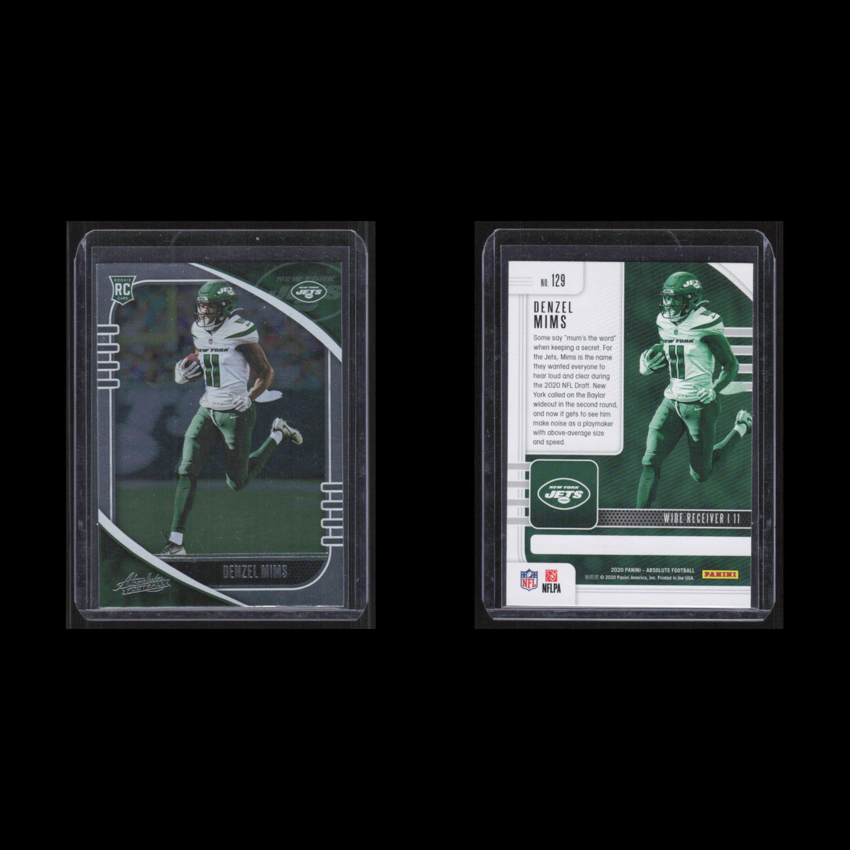 Denzel Mims Rookie #129 2020 Panini Absolute New York Jets Football Card NFL NM