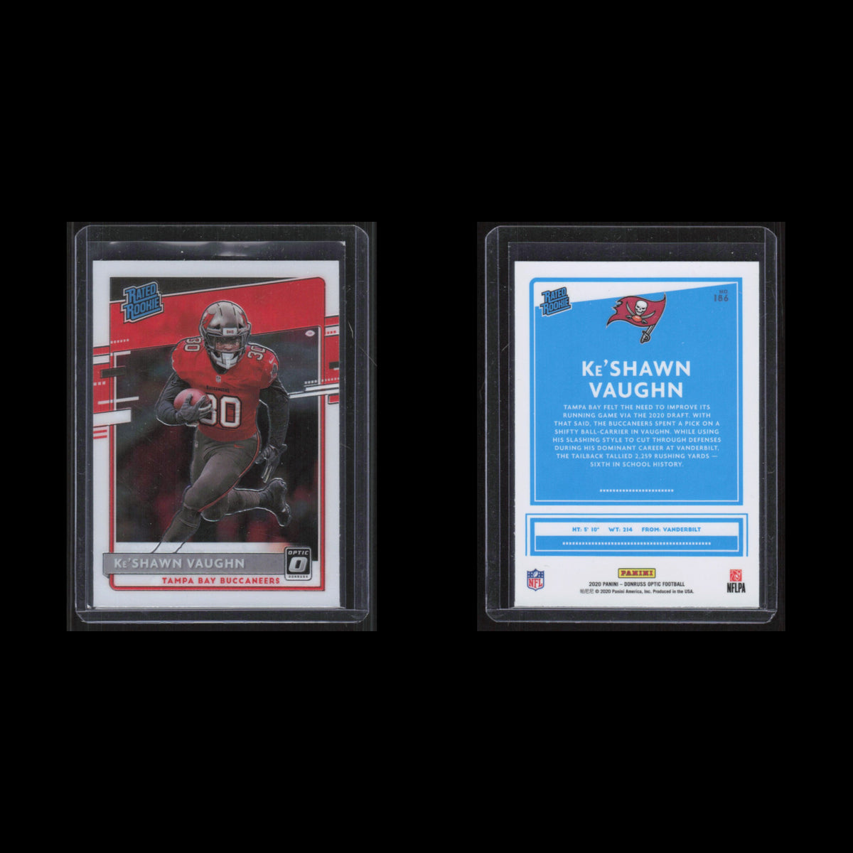 KeShawn Vaughn Rookie #186 2020 Donruss Optic Tampa Bay Buccaneers Football Card