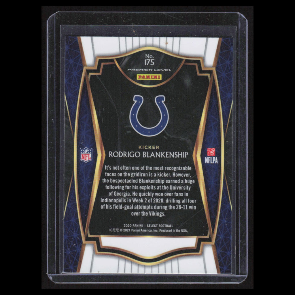 Rodrigo Blankenship Rookie #175 2020 Panini Select Indianapolis Colts Football