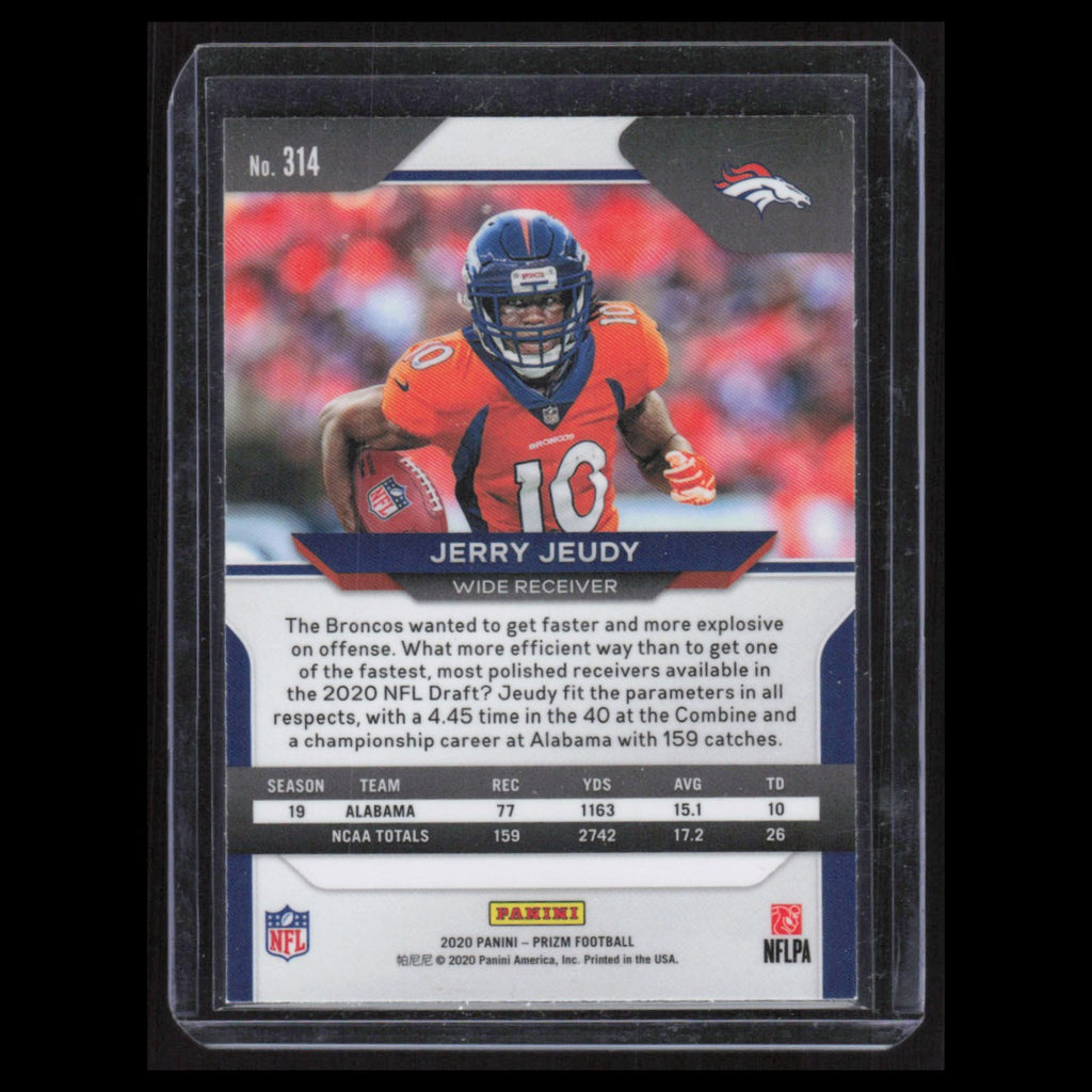 Jerry Jeudy Rookie #314 2020 Panini Prizm Denver Broncos Football Card NFL NM