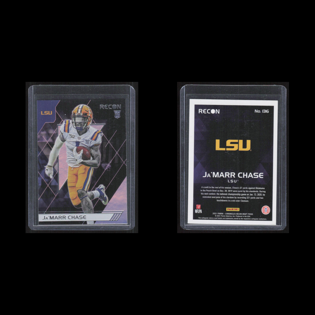 JaMarr Chase Rookie #136 2021 Panini Chronicles Draft Picks LSU Tigers Football
