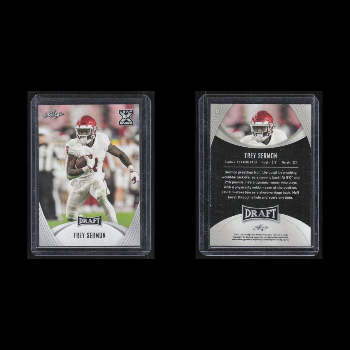 Trey Sermon #15 2021 Leaf Draft Ohio State Buckeyes Football Card NFL NM