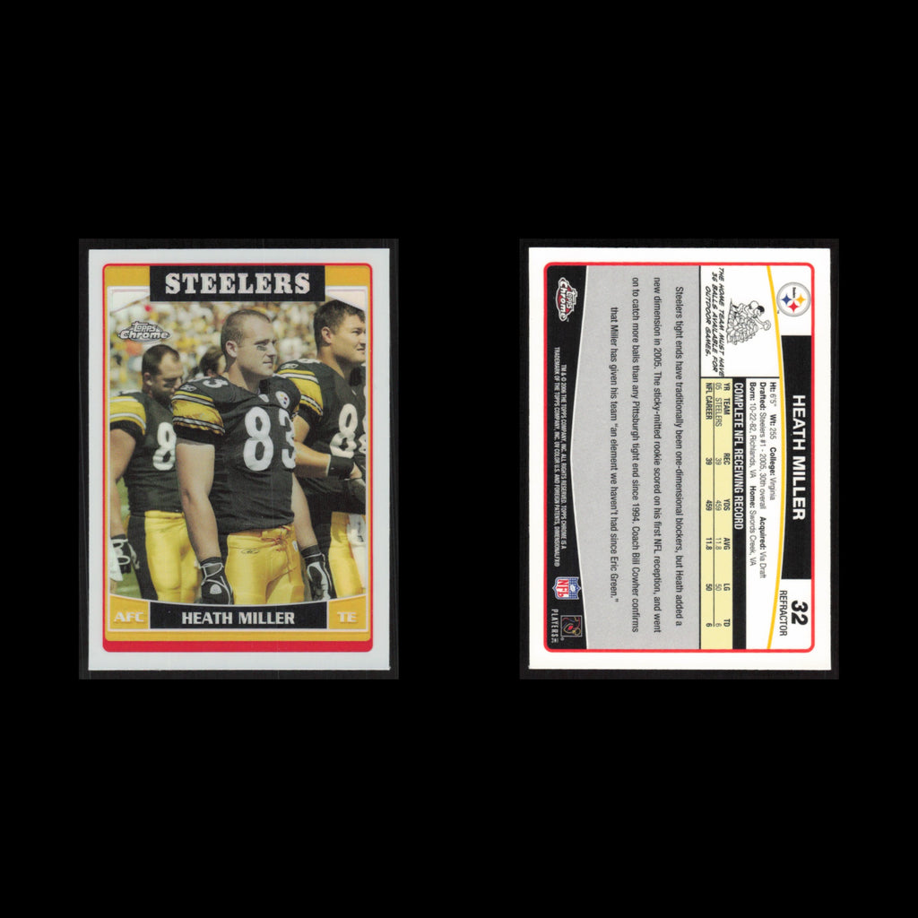 Heath Miller #32 2006 Topps Chrome Refractor Pittsburgh Steelers Football Card