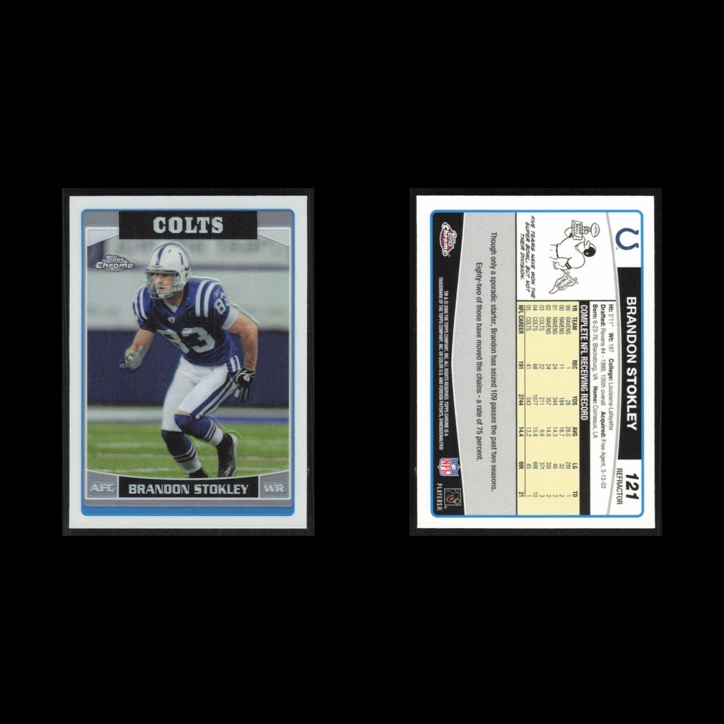 Brandon Stokley #121 2006 Topps Chrome Refractor Indianapolis Colts Football NFL