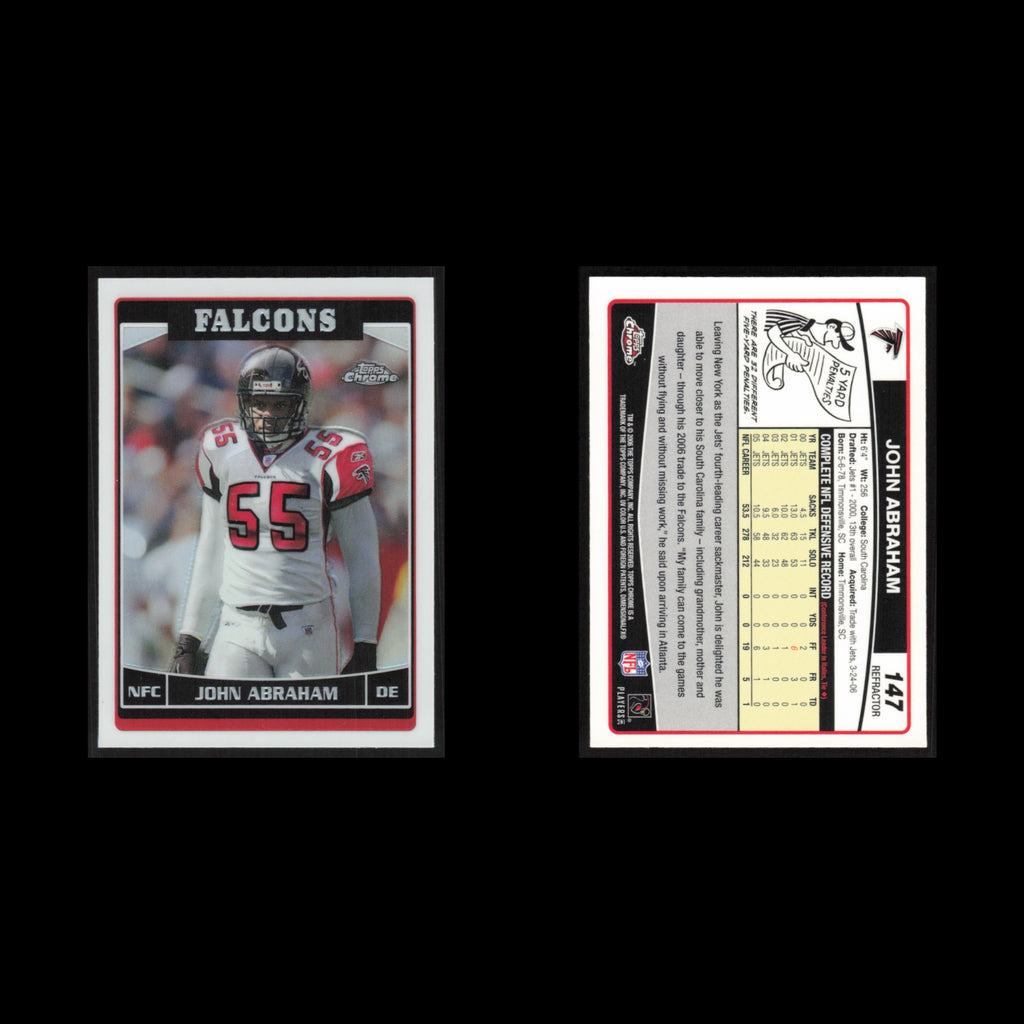 John Abraham #147 2006 Topps Chrome Refractor Atlanta Falcons Football Card NFL