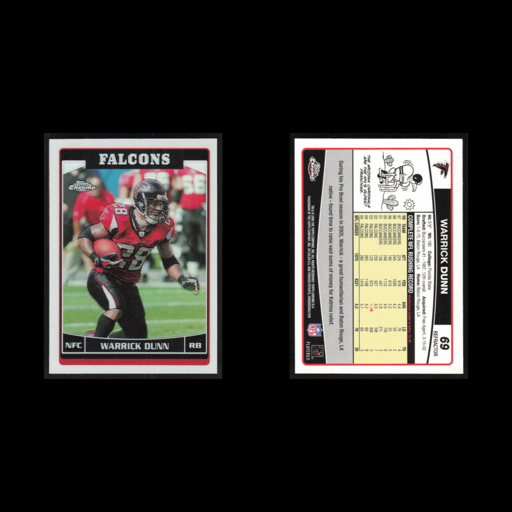Warrick Dunn #69 2006 Topps Chrome Refractor Atlanta Falcons Football Card NFL