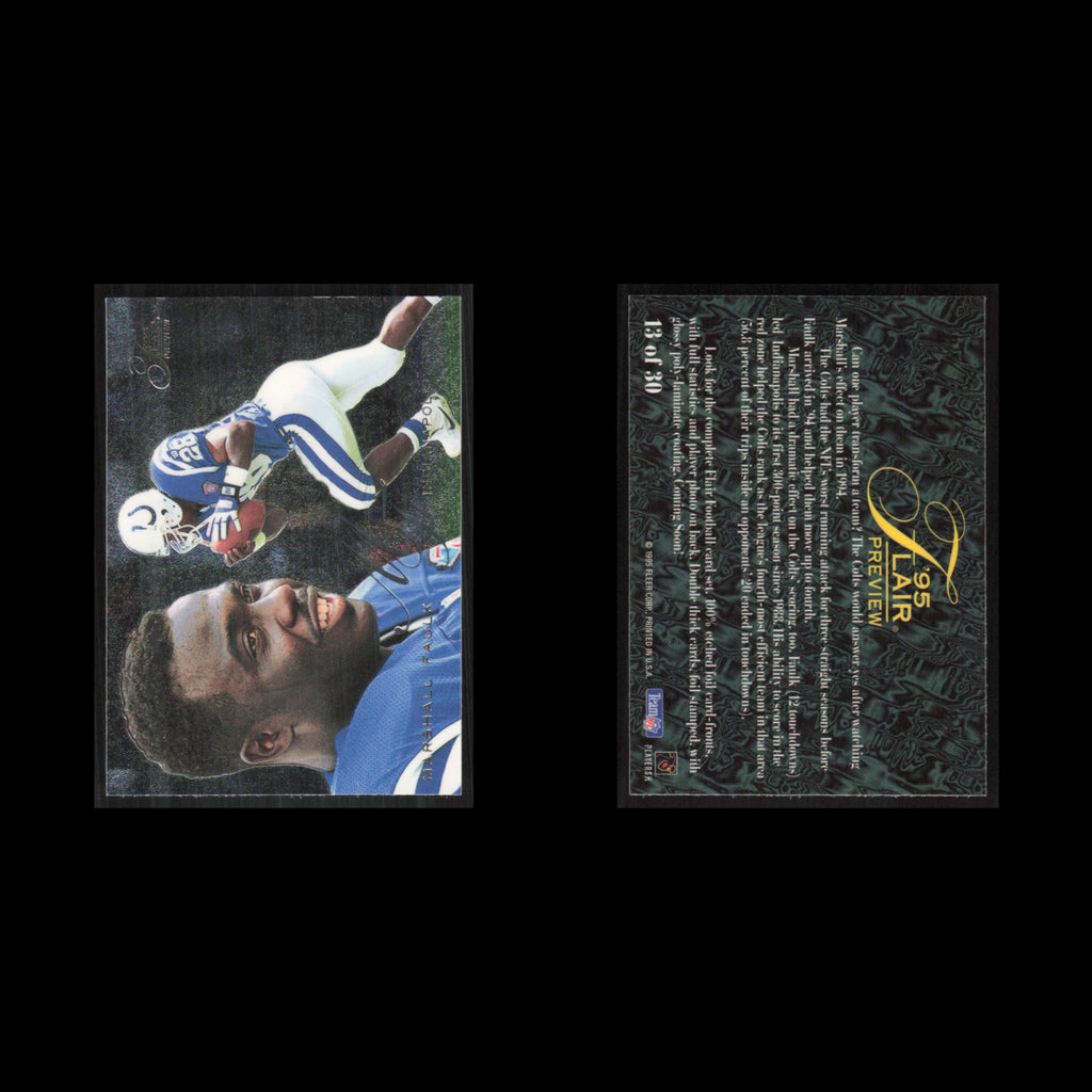 Marshall Faulk #13 1995 Fleer Flair Preview Indianapolis Colts Football Card NFL