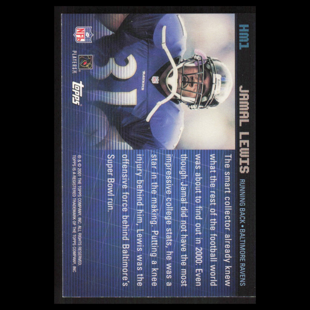 Jamal Lewis #HM1 2001 Topps Hobby Masters Baltimore Ravens Football Card NFL NM