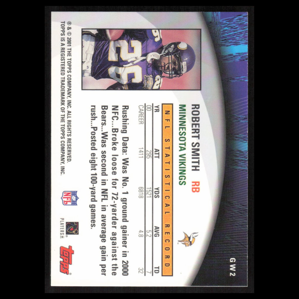 Robert Smith #GW2 2001 Topps Own Game Ground Warriors Minnesota Vikings Football
