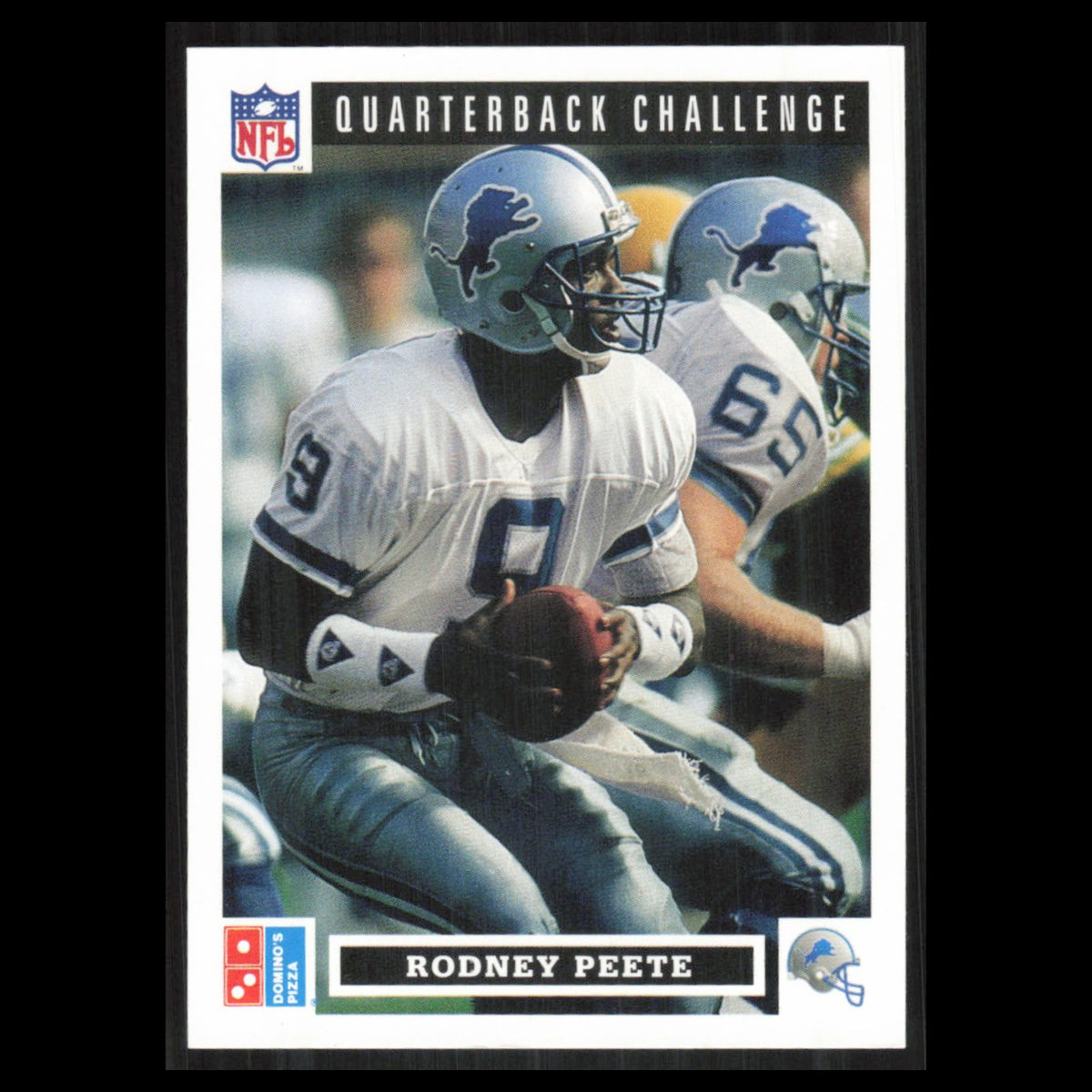 Rodney Peete #8 1991 Dominos The Quarterbacks Detroit Lions Football Card NFL NM