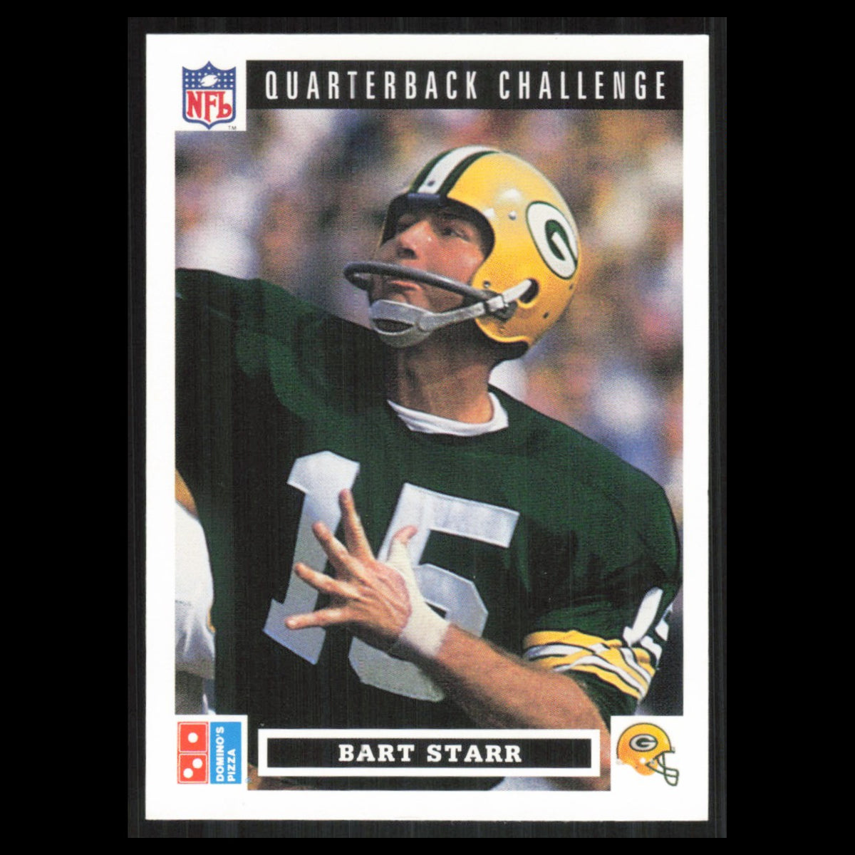 Bart Starr #42 1991 Dominos The Quarterbacks Green Bay Packers Football Card NFL