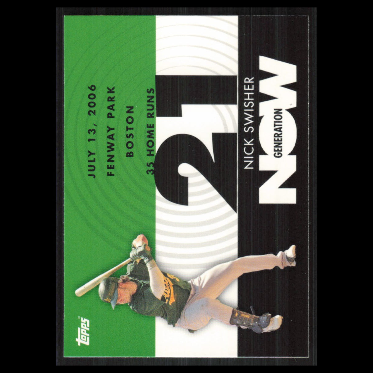 Nick Swisher #GN380 2007 Topps Generation Now Oakland Athletics Baseball Card NM