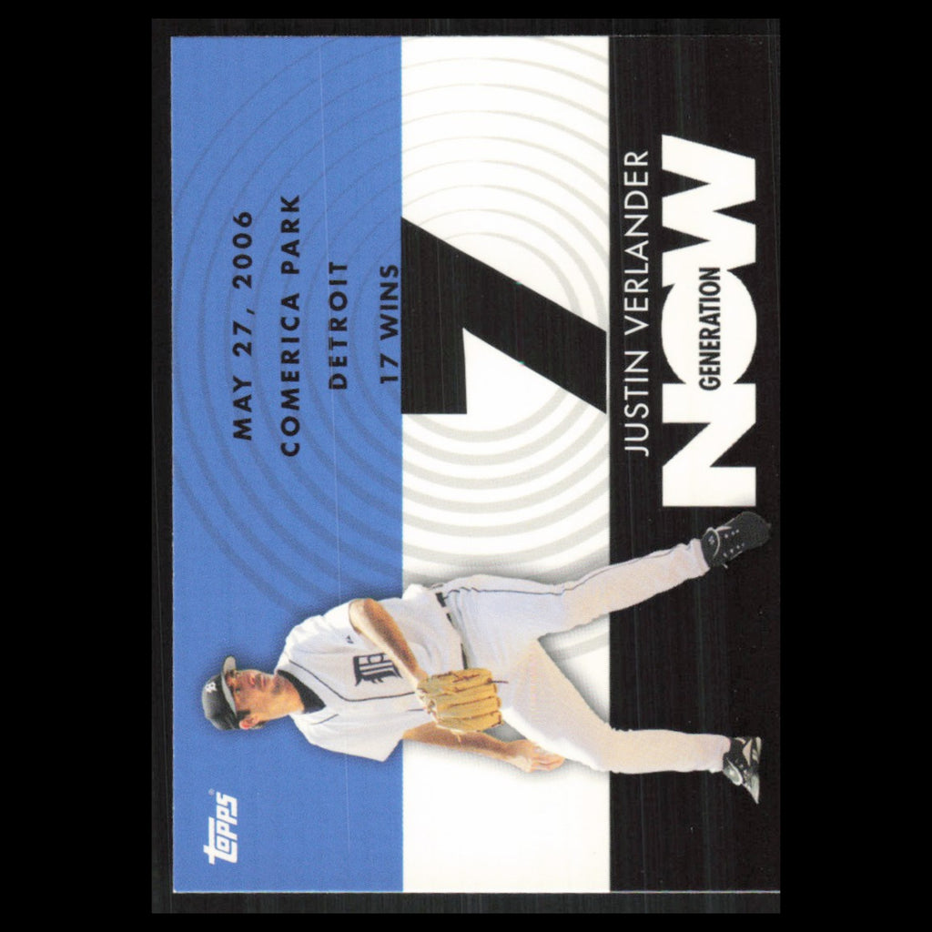 Justin Verlander #GN289 2007 Topps Generation Now Detroit Tigers Baseball Card
