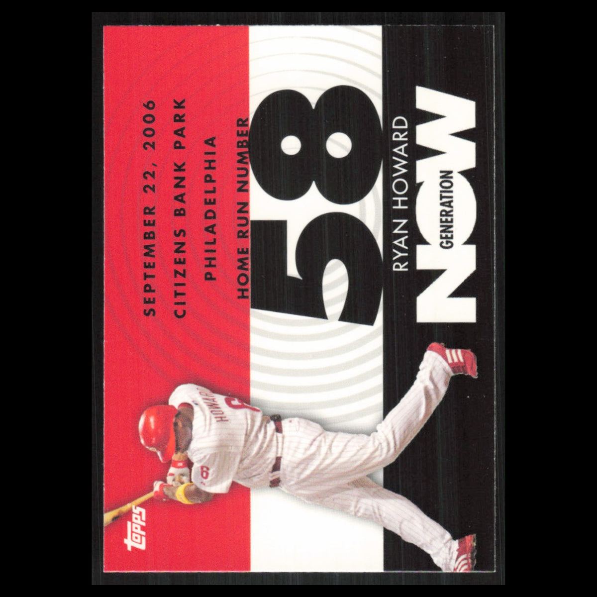 Ryan Howard #GN208 2007 Topps Generation Now Philadelphia Phillies Baseball Card