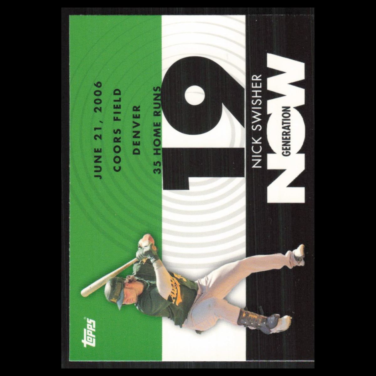Nick Swisher #GN378 2007 Topps Generation Now Oakland Athletics Baseball Card NM