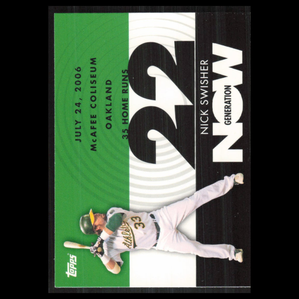 Nick Swisher #GN381 2007 Topps Generation Now Oakland Athletics Baseball Card NM
