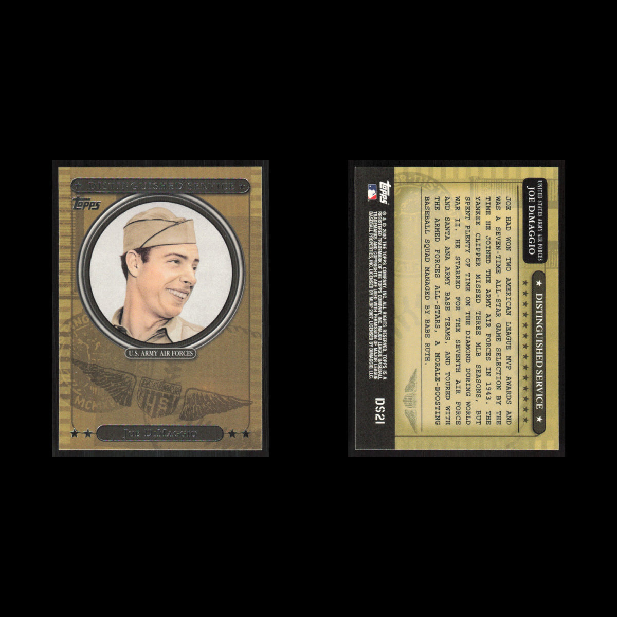 Joe DiMaggio #DS21 2007 Topps Distinguished Service New York Yankees Baseball NM