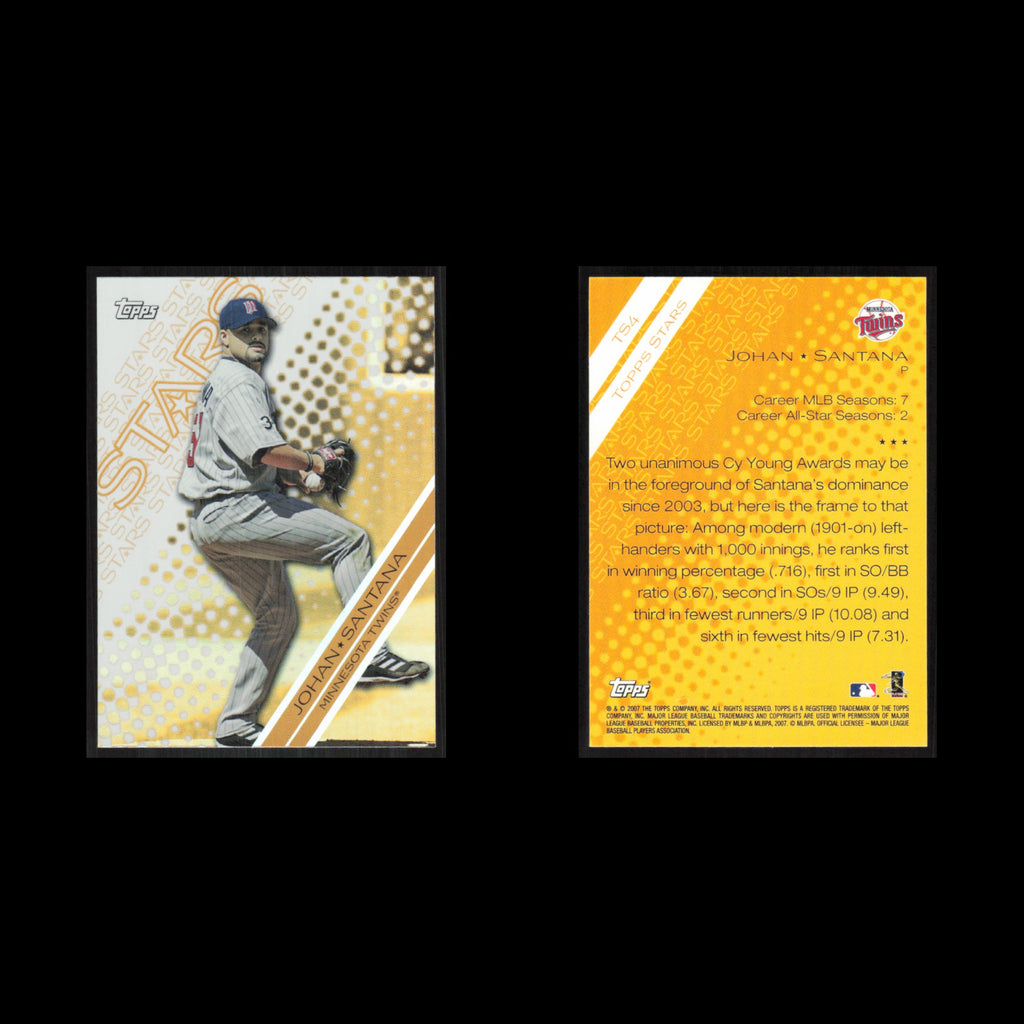 Johan Santana #TS4 2007 Topps Stars Minnesota Twins Baseball Card MLB NM