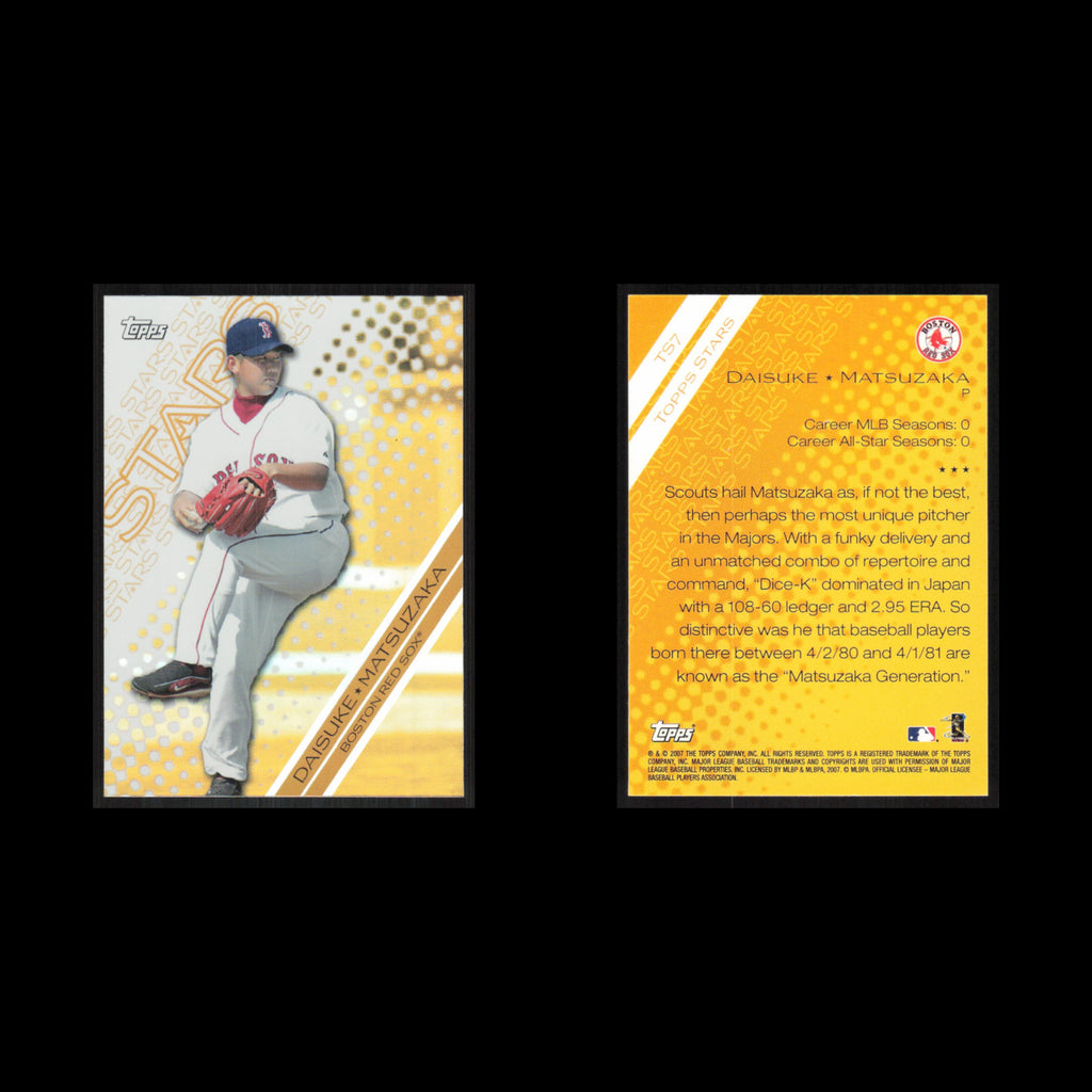 Daisuke Matsuzaka Rookie #TS7 2007 Topps Stars Boston Red Sox Baseball Card MLB