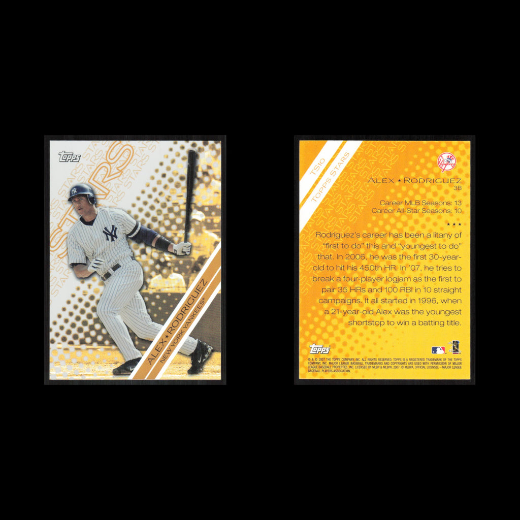 Alex Rodriguez #TS10 2007 Topps Stars New York Yankees Baseball Card MLB NM