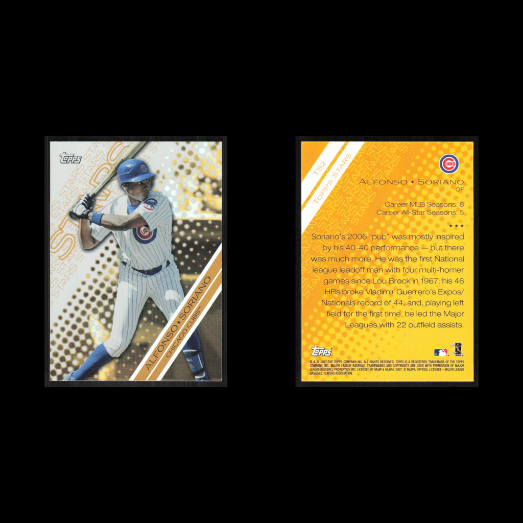 Alfonso Soriano #TS2 2007 Topps Stars Chicago Cubs Baseball Card MLB NM