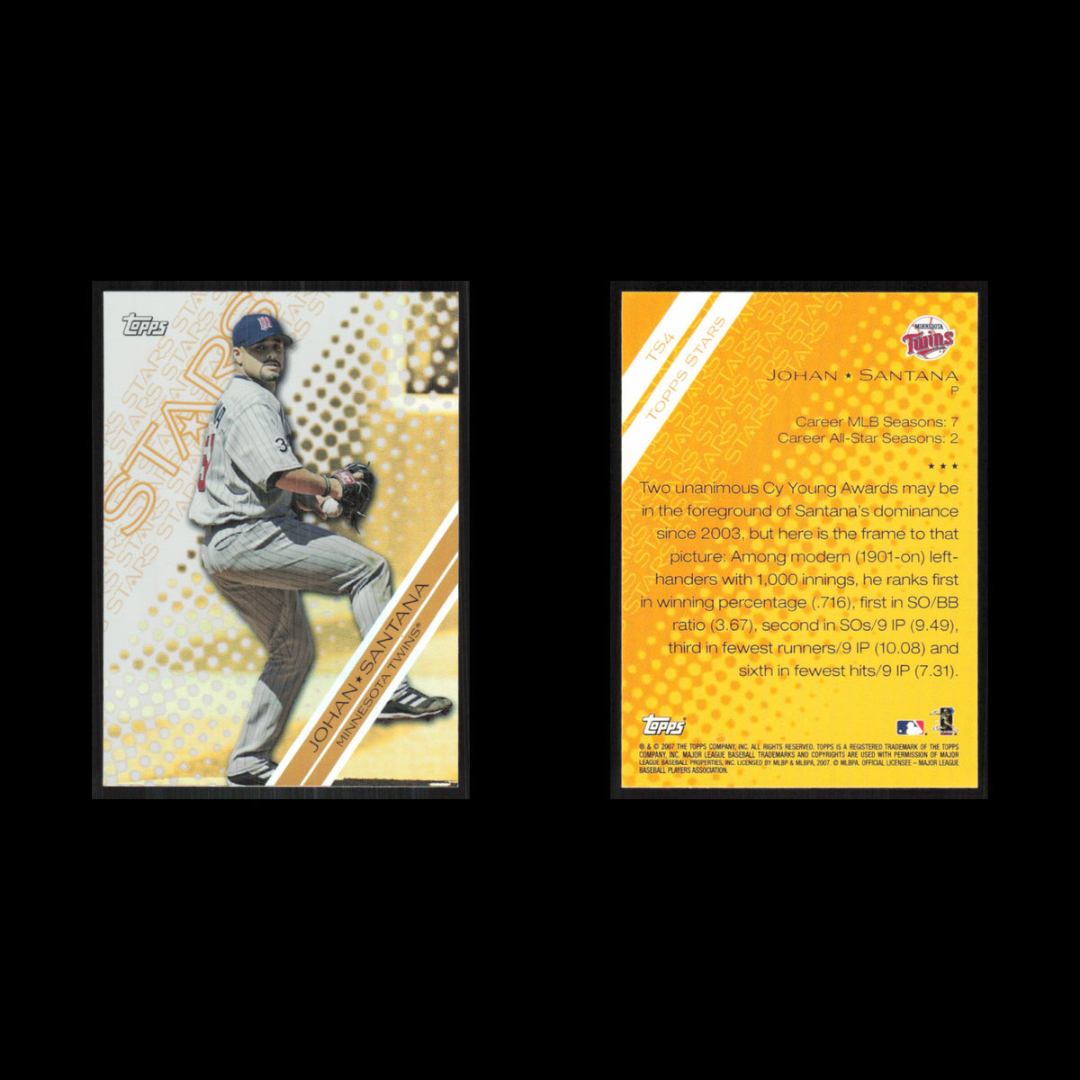 Johan Santana #TS4 2007 Topps Stars Minnesota Twins Baseball Card MLB NM