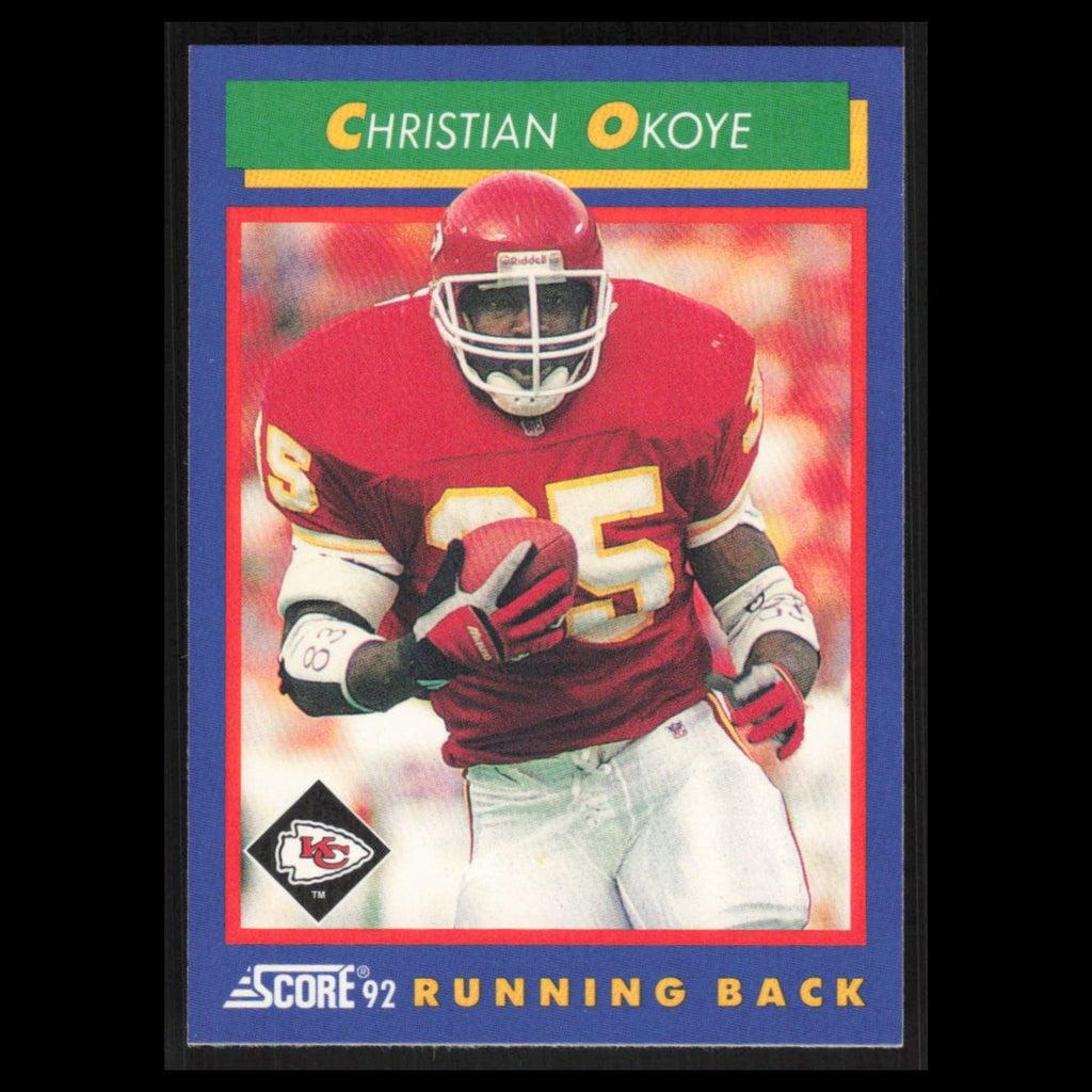Christian Okoye #90 1992 Score Kansas City Chiefs Football Card NFL NM