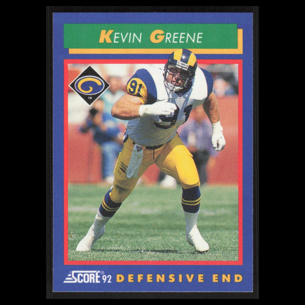 Kevin Greene #93 1992 Score Los Angeles Rams Football Card NFL NM