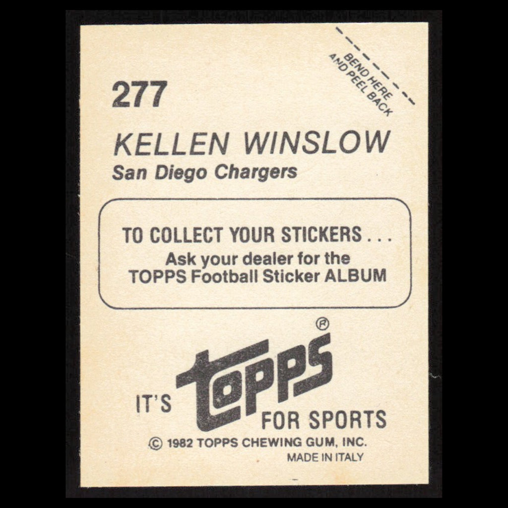 Kellen Winslow #277 1982 Topps Stickers San Diego Chargers Football Card NFL NM