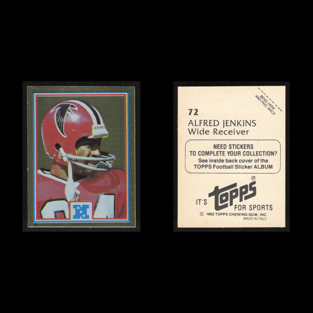 Alfred Jenkins #72 1982 Topps Stickers Atlanta Falcons Football Card NFL NM