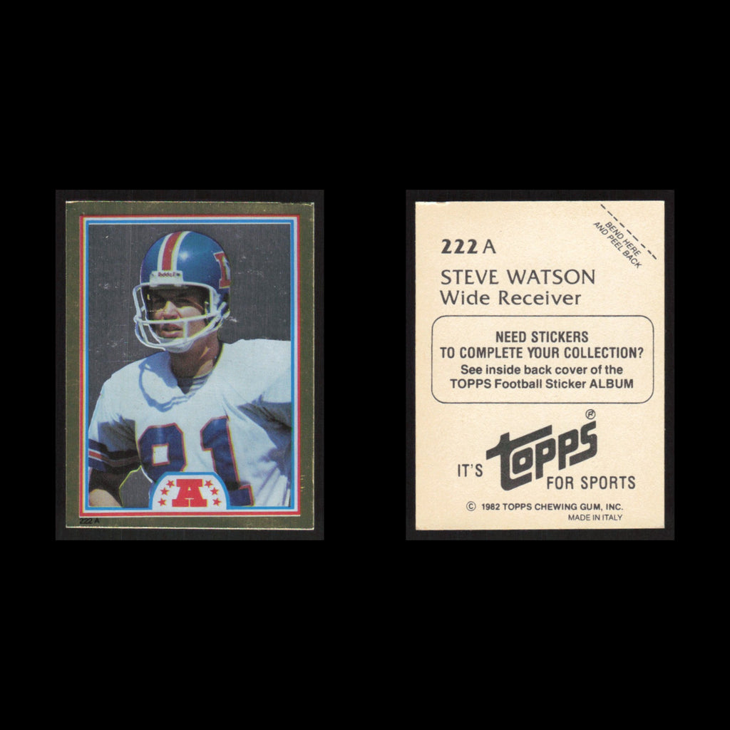 Steve Watson #222A 1982 Topps Stickers Denver Broncos Football Card NFL NM