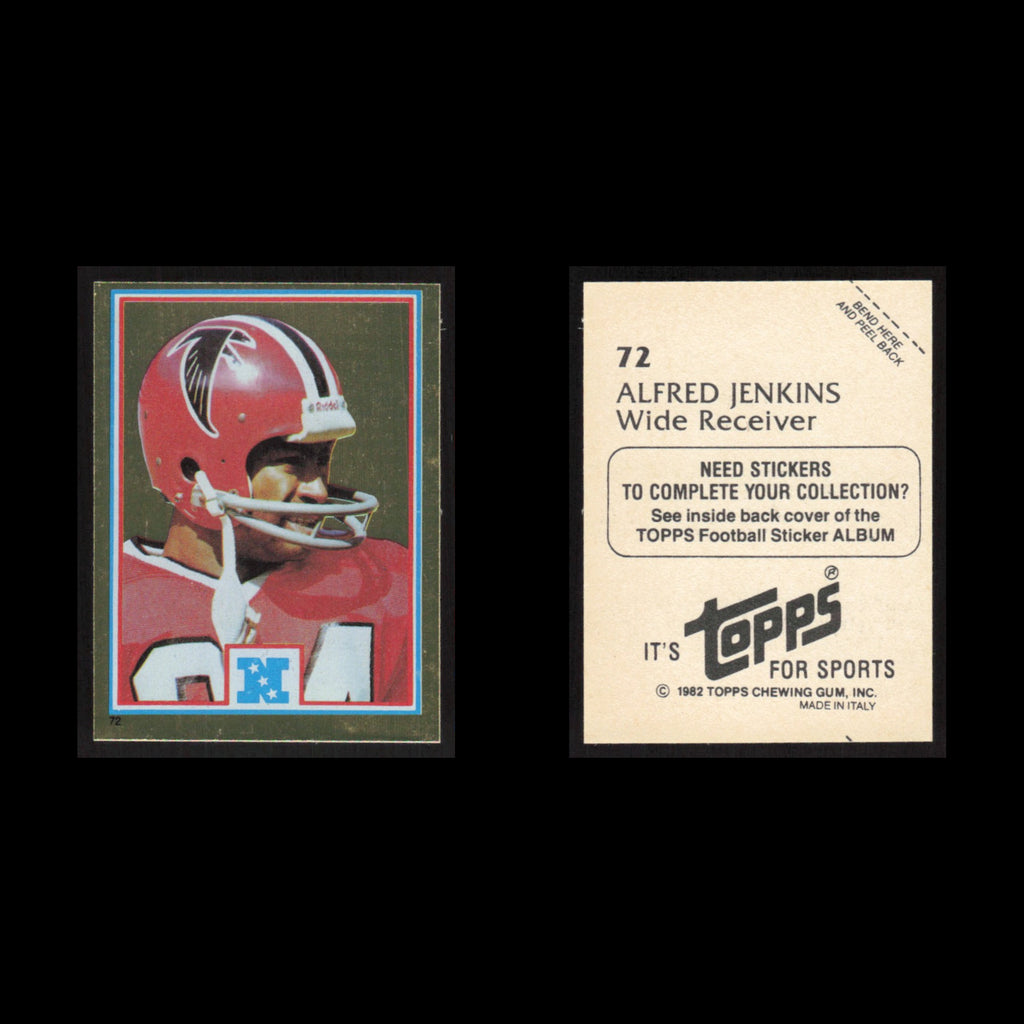 Alfred Jenkins #72 1982 Topps Stickers Atlanta Falcons Football Card NFL NM