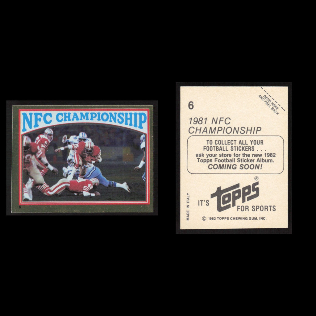 NFC Championship #6 1982 Topps Stickers San Francisco 49ers/Dallas Cowboys Card