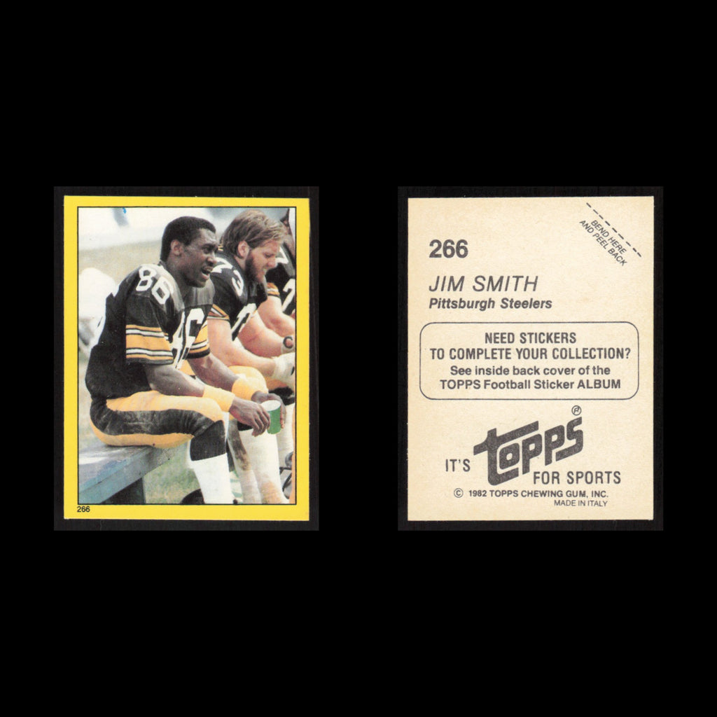 Jim Smith #266 1982 Topps Stickers Pittsburgh Steelers Football Card NFL NM