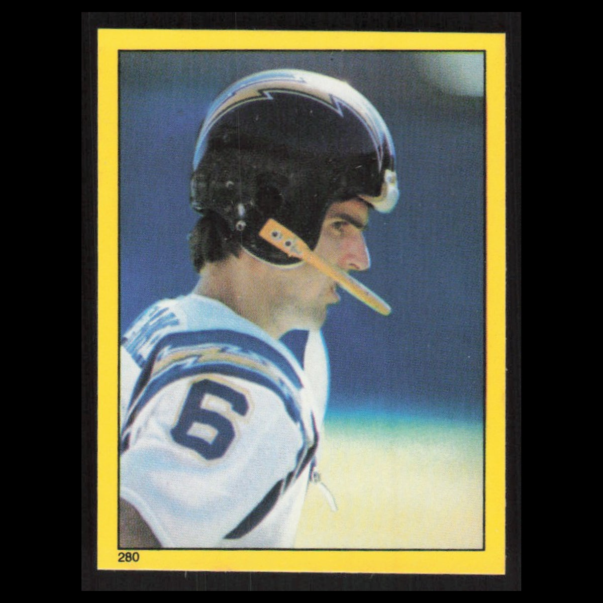 Rolf Benirschke #280 1982 Topps Stickers San Diego Chargers Football Card NFL NM