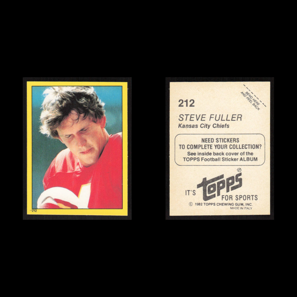 Steve Fuller #212 1982 Topps Stickers Kansas City Chiefs Football Card NFL NM
