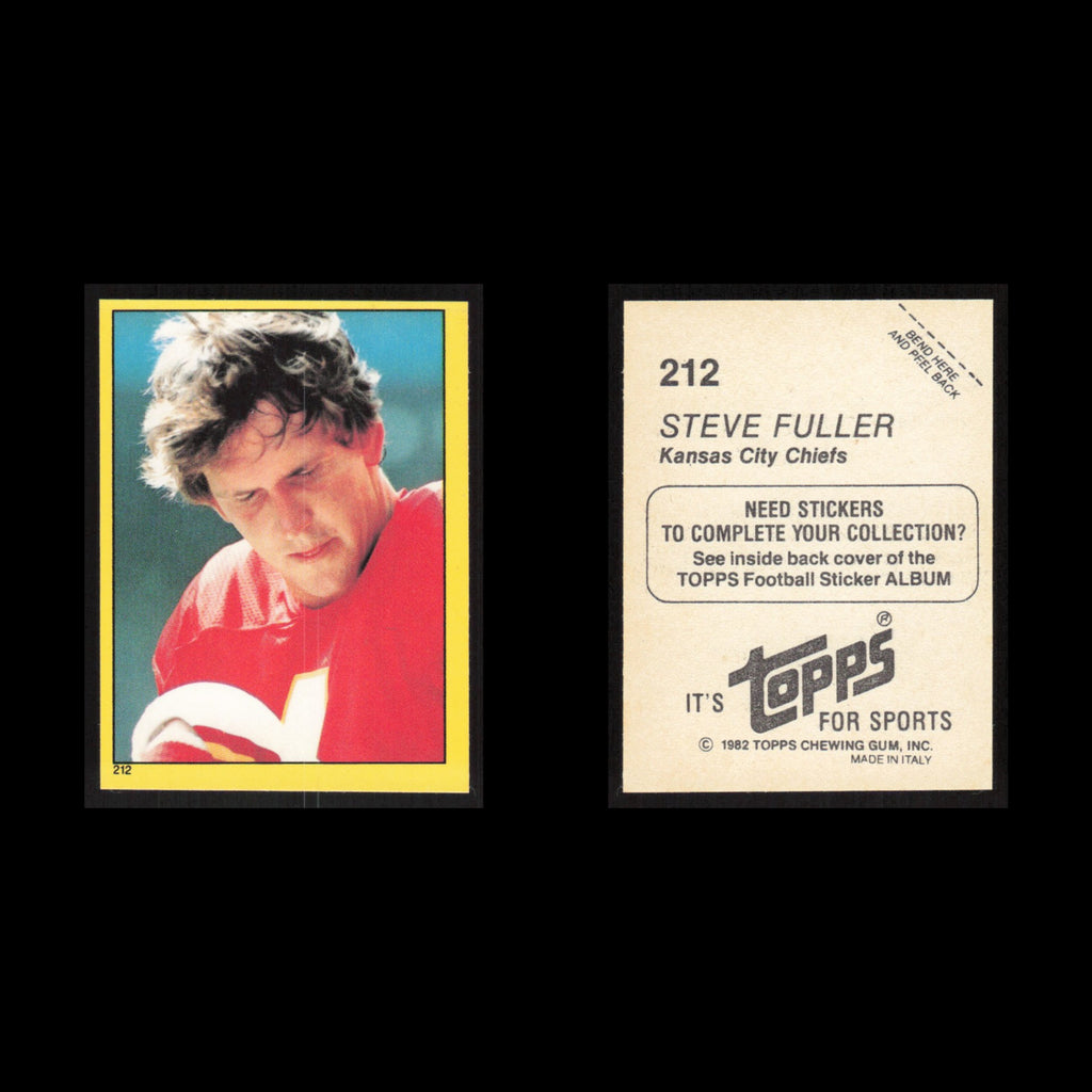 Steve Fuller #212 1982 Topps Stickers Kansas City Chiefs Football Card NFL NM