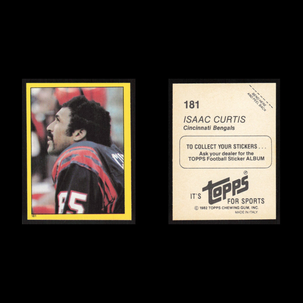 Isaac Curtis #181 1982 Topps Stickers Cincinnati Bengals Football Card NFL NM
