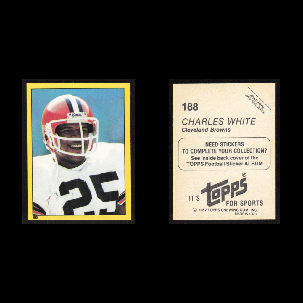 Charles White #188 1982 Topps Stickers Cleveland Browns Football Card NFL NM