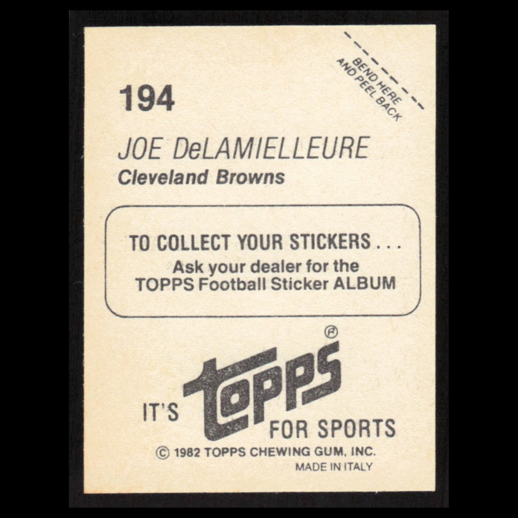 Joe DeLamielleure #194 1982 Topps Stickers Cleveland Browns Football Card NFL NM
