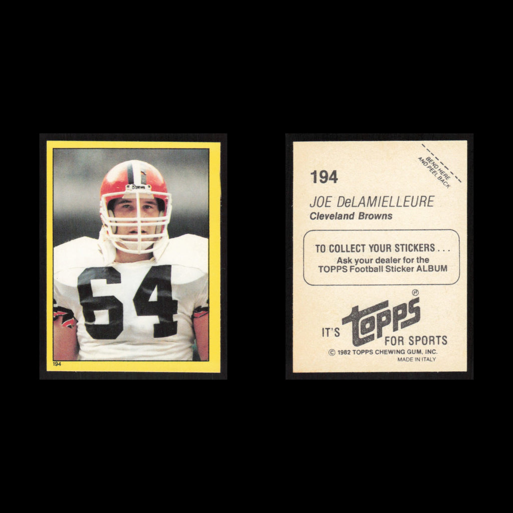 Joe DeLamielleure #194 1982 Topps Stickers Cleveland Browns Football Card NFL NM