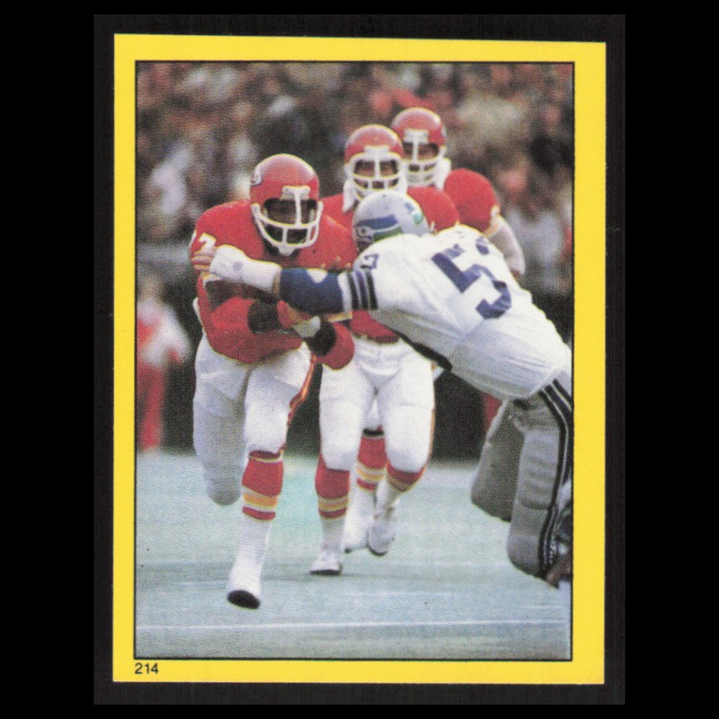Joe Delaney #214 1982 Topps Stickers Kansas City Chiefs Football Card NFL NM