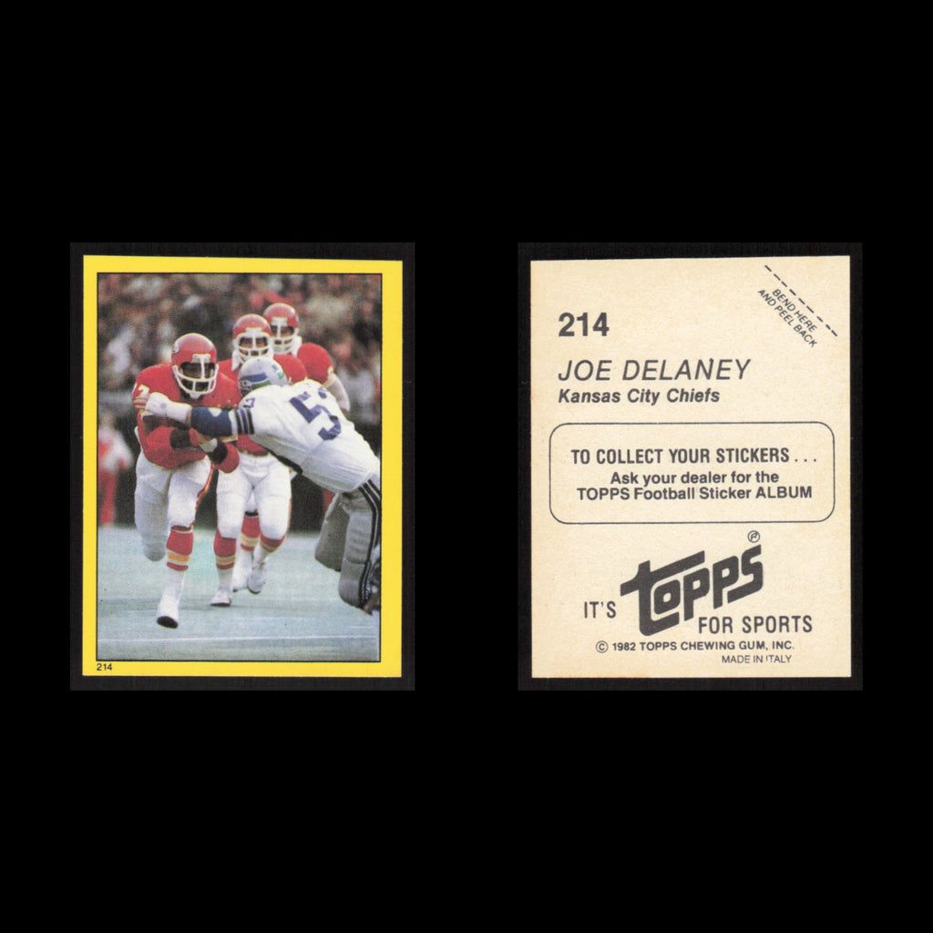 Joe Delaney #214 1982 Topps Stickers Kansas City Chiefs Football Card NFL NM