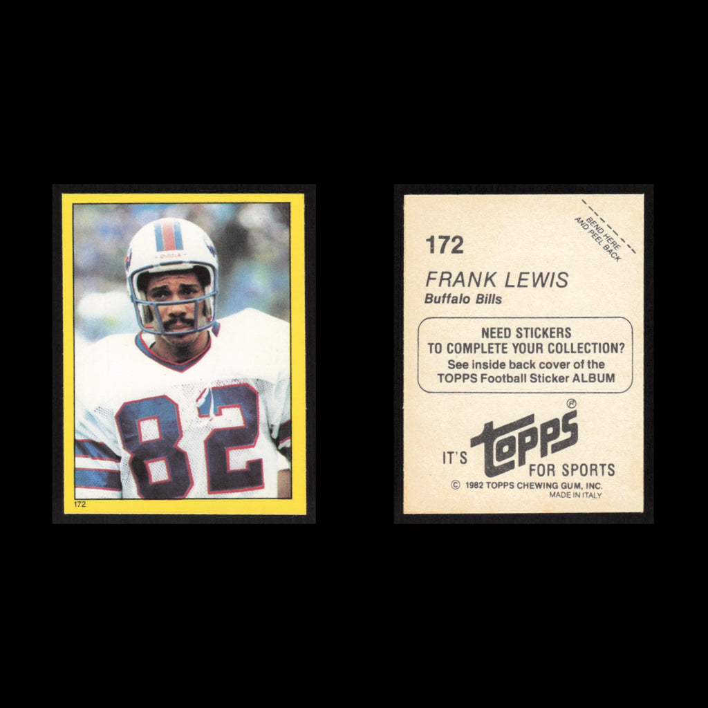 Frank Lewis #172 1982 Topps Stickers Buffalo Bills Football Card NFL NM