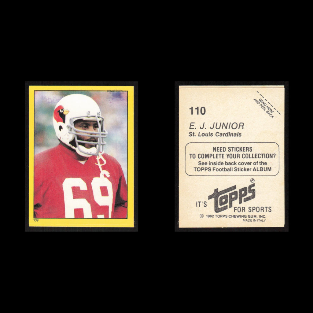 E.J. Junior #110 1982 Topps Stickers St. Louis Cardinals Football Card NFL NM