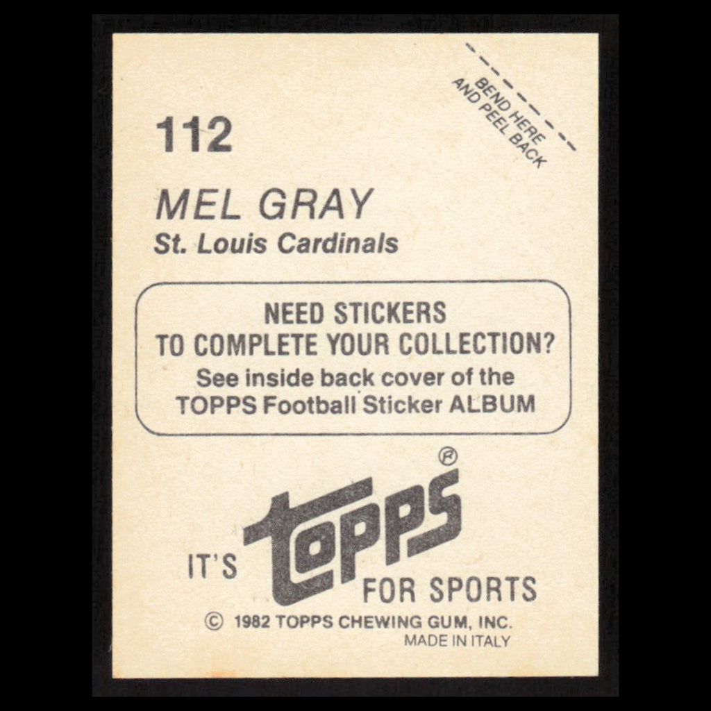Mel Gray #112 1982 Topps Stickers St. Louis Cardinals Football Card NFL NM