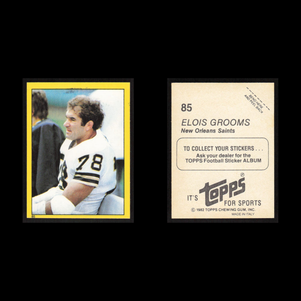 Elois Grooms #85 1982 Topps Stickers New Orleans Saints Football Card NFL NM